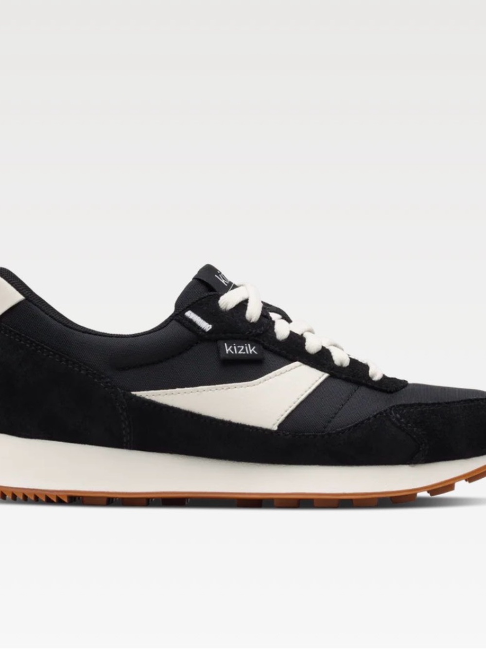 Kizik Womens Siena Black White Athletic Sneaker